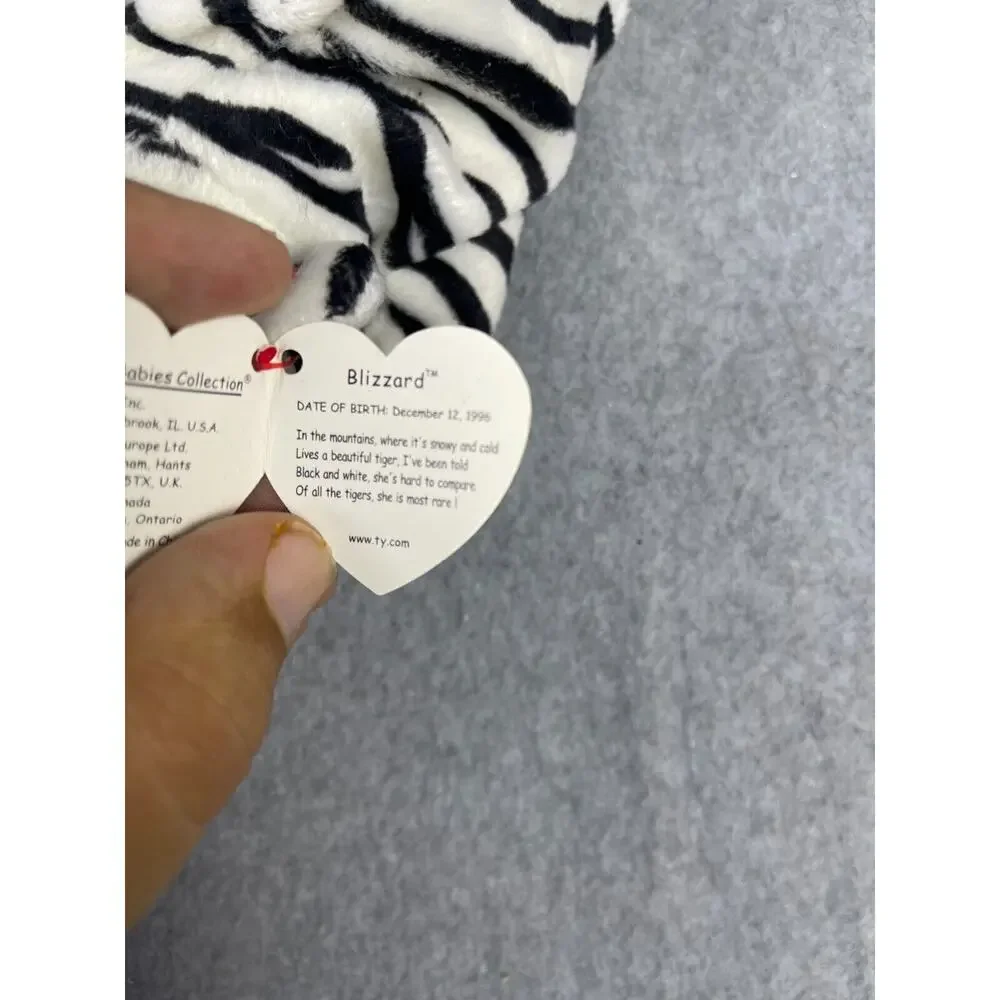 VTG Beanie Babies Blizzard Bean‎ Bag Plush Striped Tiger Cat 6